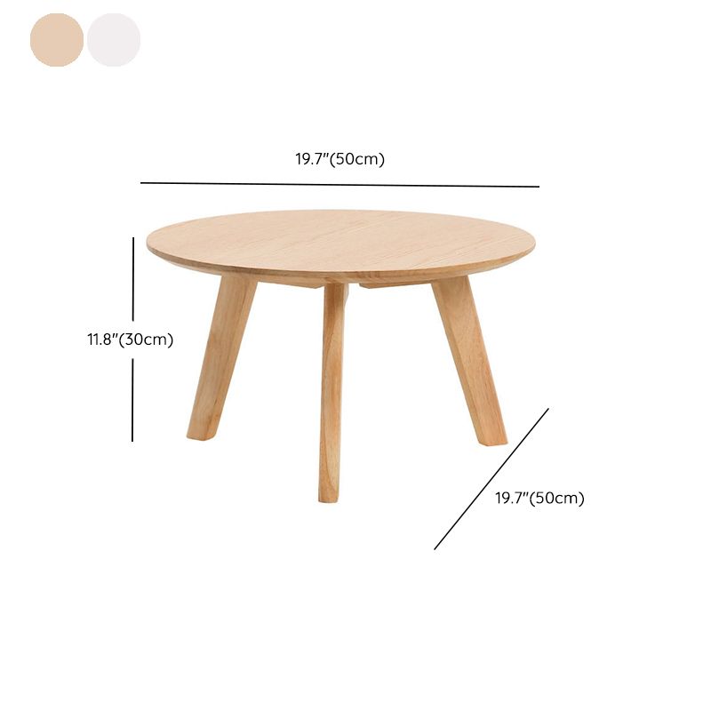Solid Wood 4 Legs Coffee Table Modern 11.8" H Cocktail Table