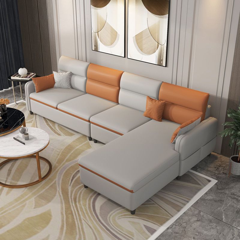 102.4"L √ó 62.99"W √ó 29.53"H Faux Leather Sectional Stain-Resistant Sofa and Chaise