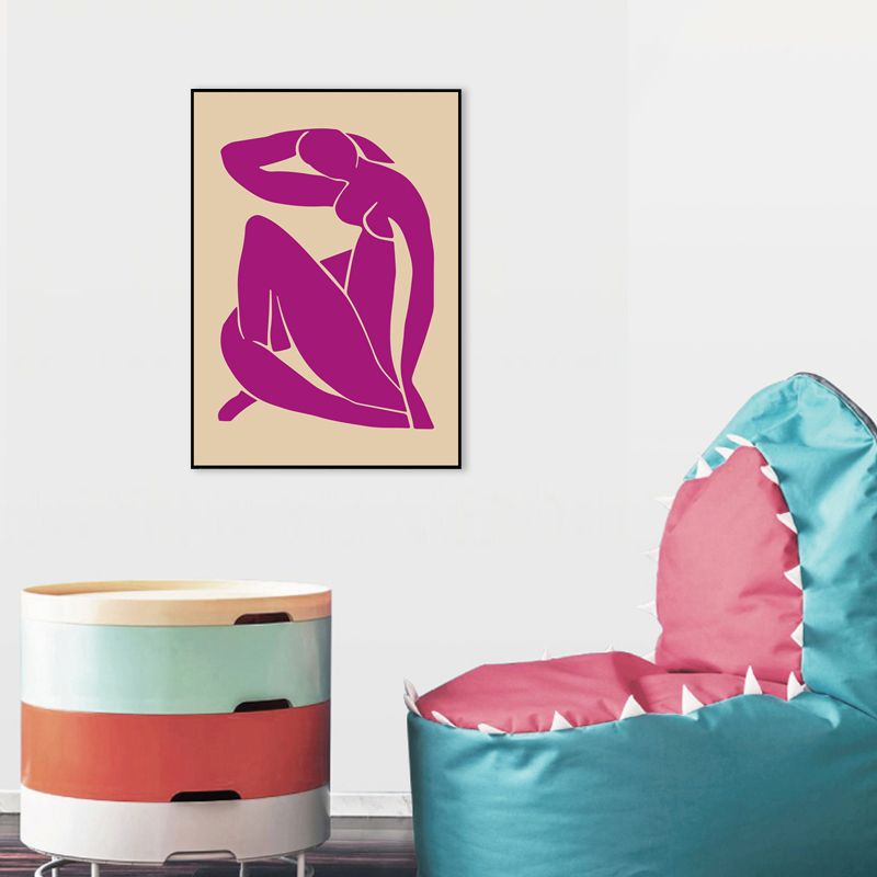 Textured Figure Drawing Wall Decor Canvas Minimalism Art Print for House Interior