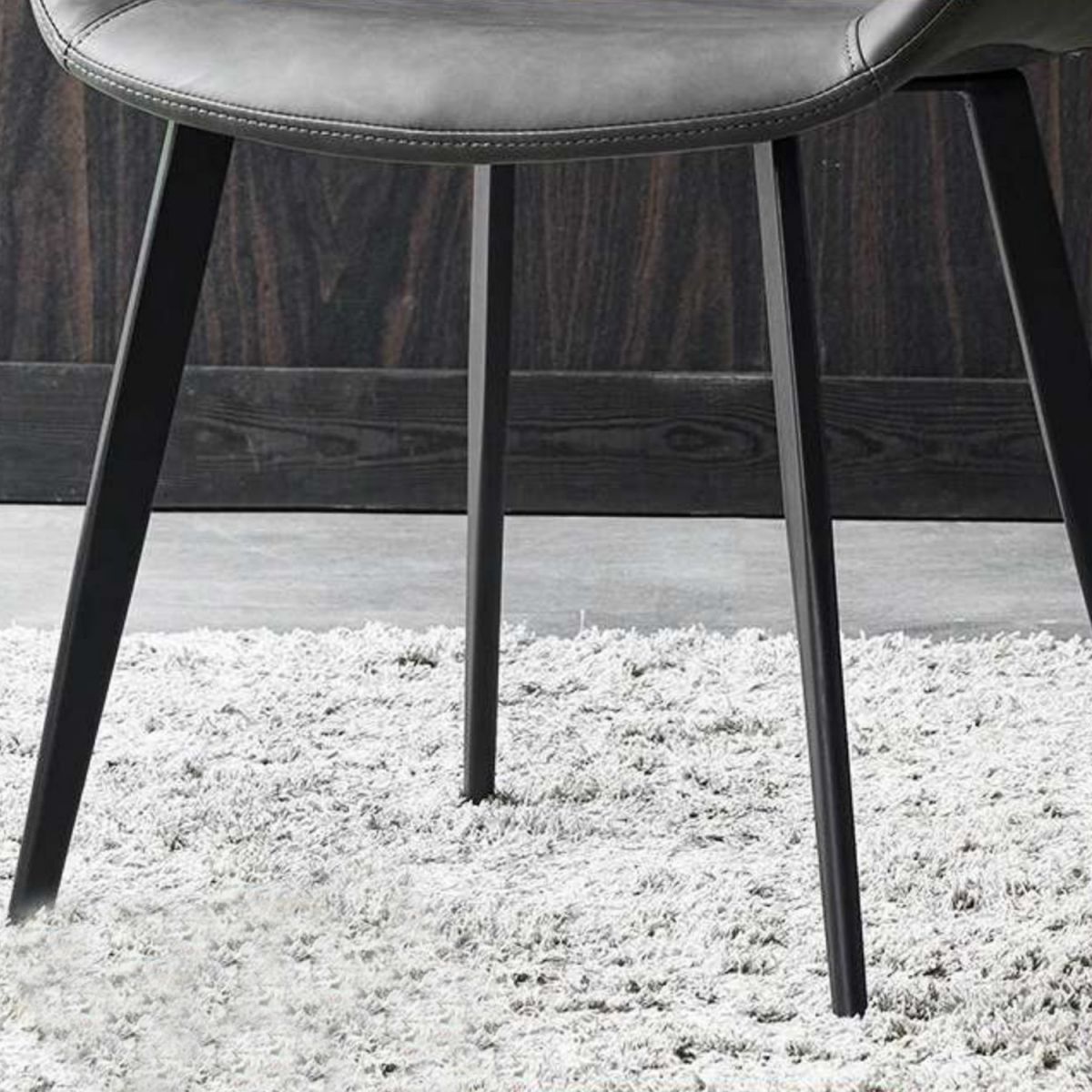 Silla sin brazos de comedor de metal moderno, silla lateral de comedor de cuero PU para uso en restaurantes