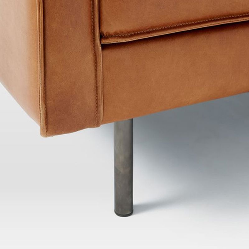 Braune Leder -Sofa -Möbel losen Rücken quadratischer Arm Liebesseat