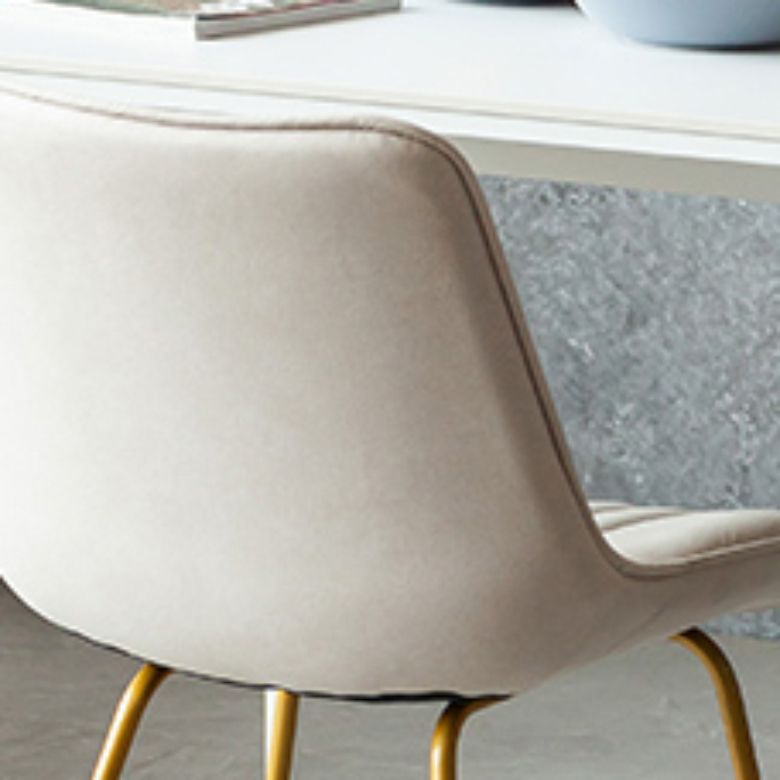 Glam Style Side Chair Faux Leather Gold Frame Dining Chair for Home