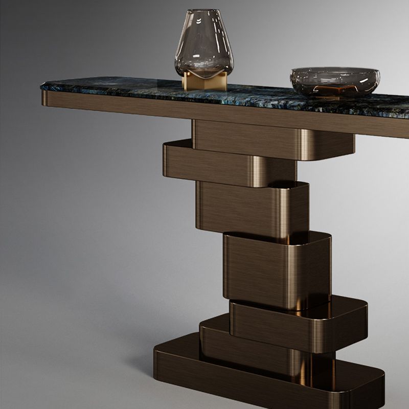 Glam Marble Console Accent Table with Rectangle Top for Hall