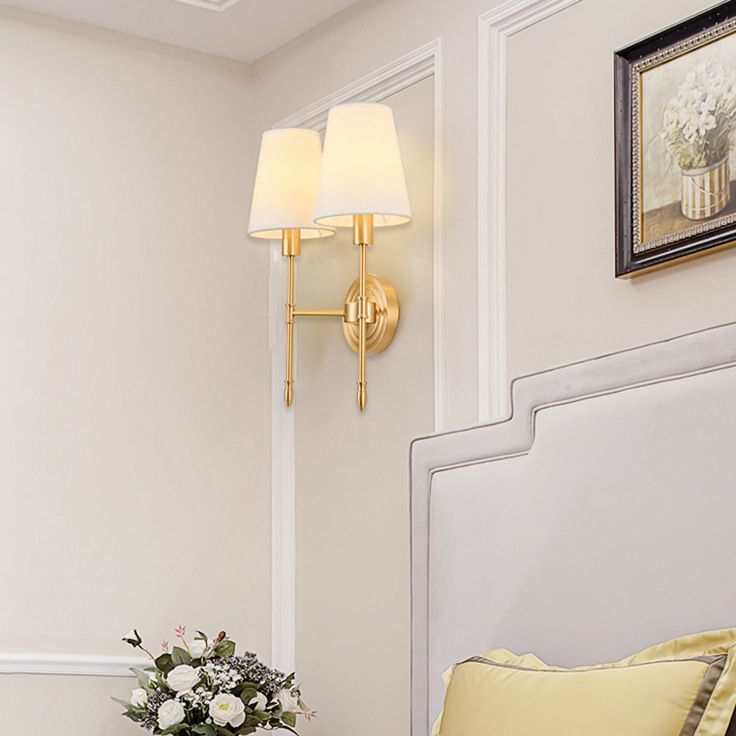 American Style Copper Vanity Light Geometry Shape Vanity Lamp for Shower Room