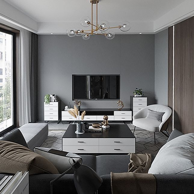 Modern Sideboard Engineered Wood Buffet with Drawer for Dining Room