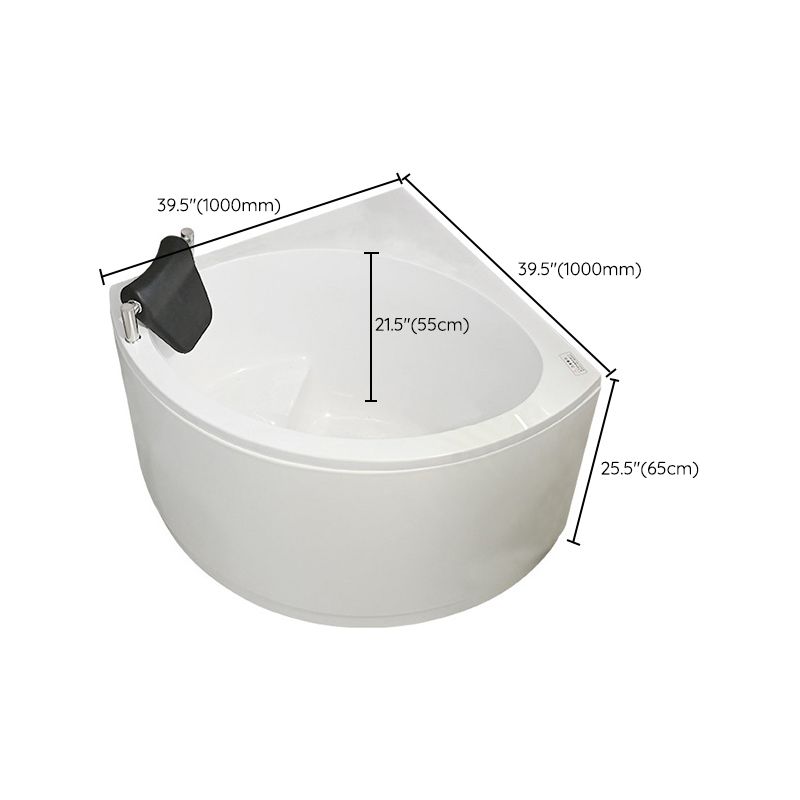 Modern Corner White Bath Acrylic Soaking Center-Back Bathtub