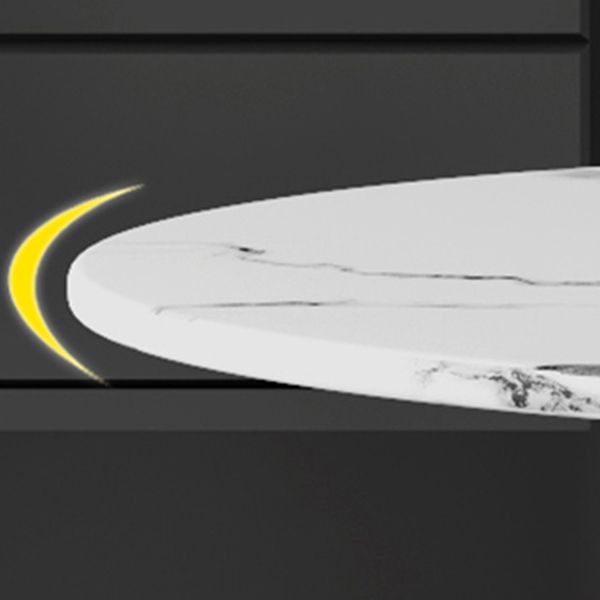 Glam Style Dinette Set 1/2/4/5 Pcs Round Stone Dinette Table with Dining Chair