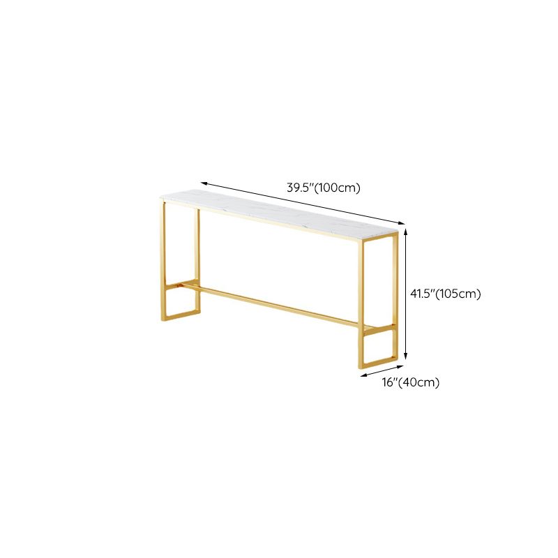 Glam Pub Table Faux Marble Bar Height Rectangle Bar Table for Indoor