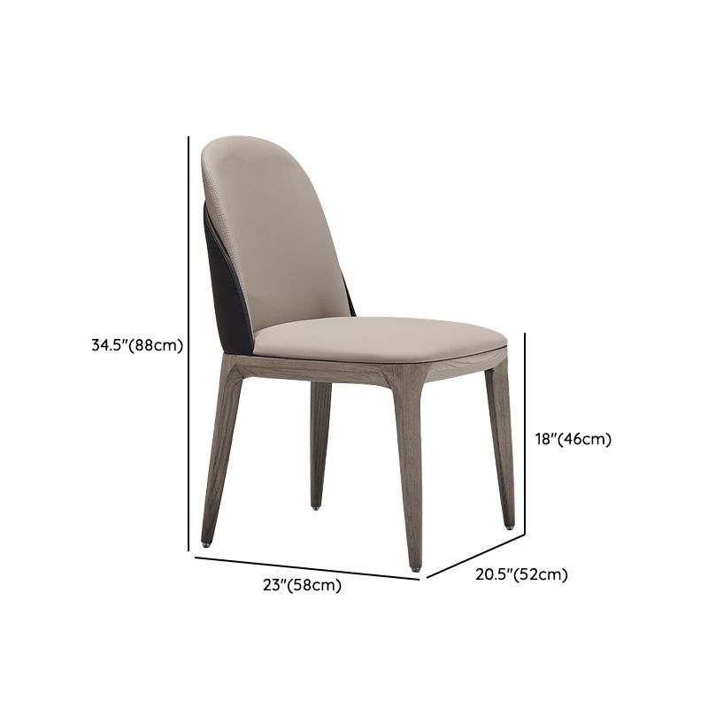 Faux Leather and Solid Wood Modern Dining Accent Chair for Home