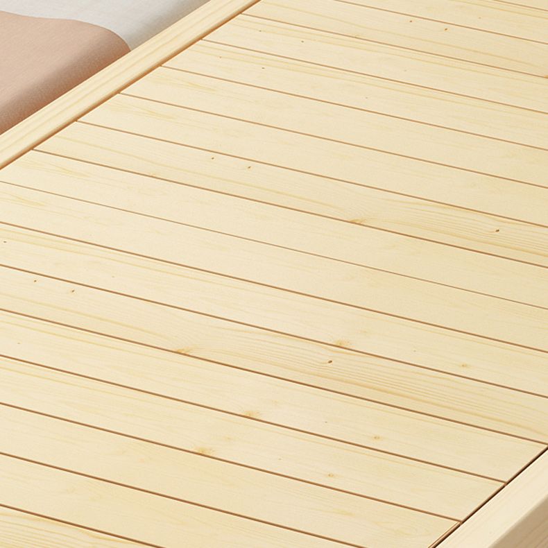 Contemporary Solid Wood Standard Bed Natural Kids Bed with Headboard
