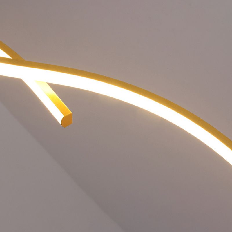 Linear Shape Island Pendant Postmodern Style Metal 2 Lights Island Lighting for Bedroom