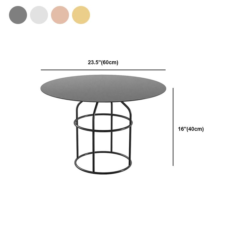 Pink / Black /gold /white Metal Frame Round Top Coffee Table