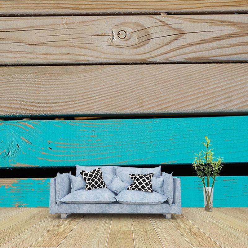 Industrial Style Wood Texture Mural Mildew Resistant for Home