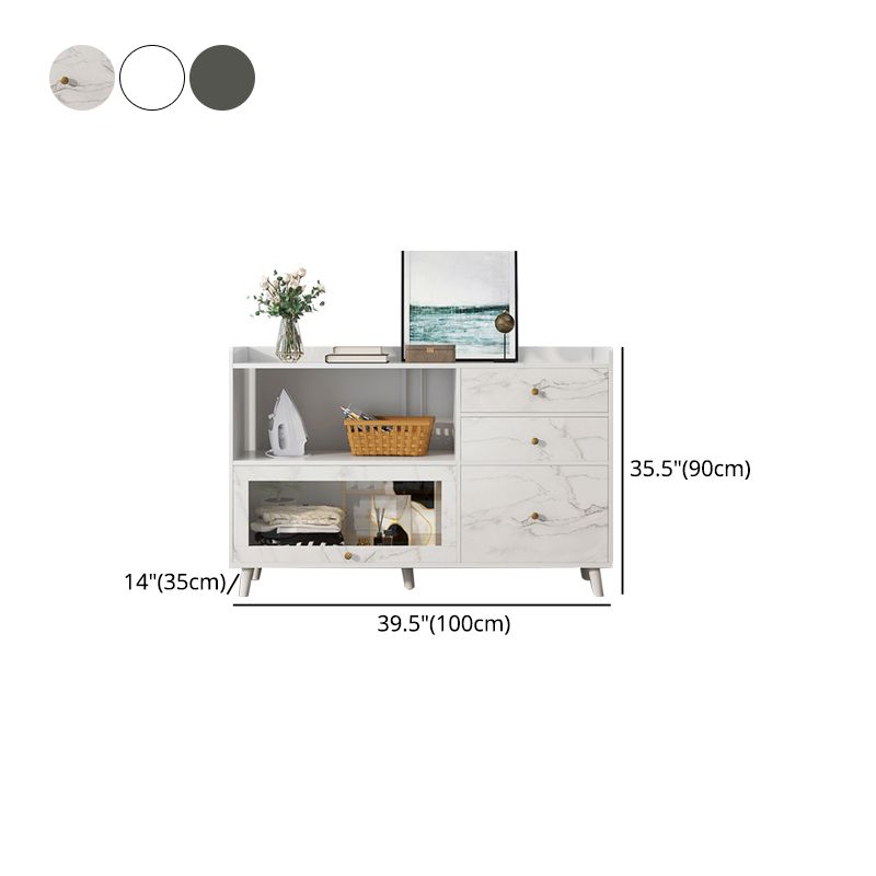 Bracket Legs Accent Cabinet with Drawers and Doors Cabinet for Living Room