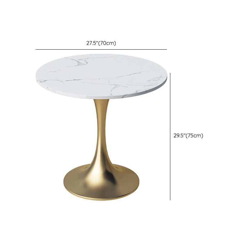Glossy White Table with Metal Tulip Traditional Luxury Dining Table