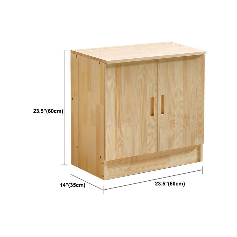 Scandinavian Style TV Stand Pine Wood Open Enclosed Storage TV Console