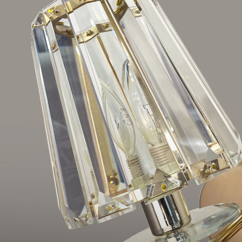 Modern Style Crystal Wall Light Geometric Wall Sconce in Gold for Living Room