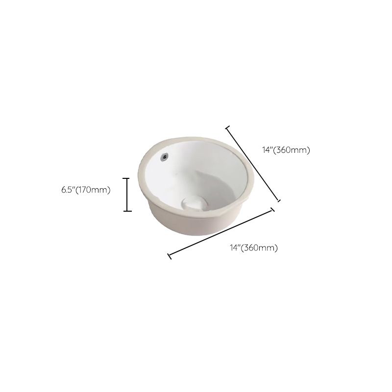 Modern Style Bathroom Sink Undermount Ceramic Bathroom Sink in White