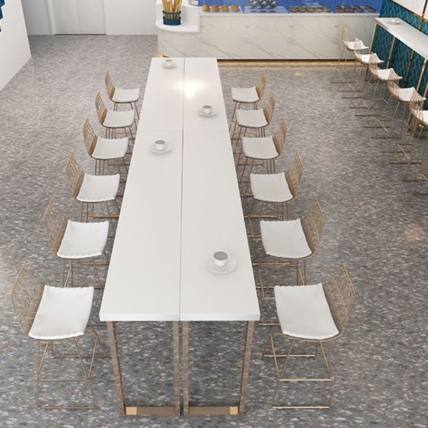 Glam Style Bar Table Set 1/7 Pieces Solid Wood Counter Table with Upholstered Stools