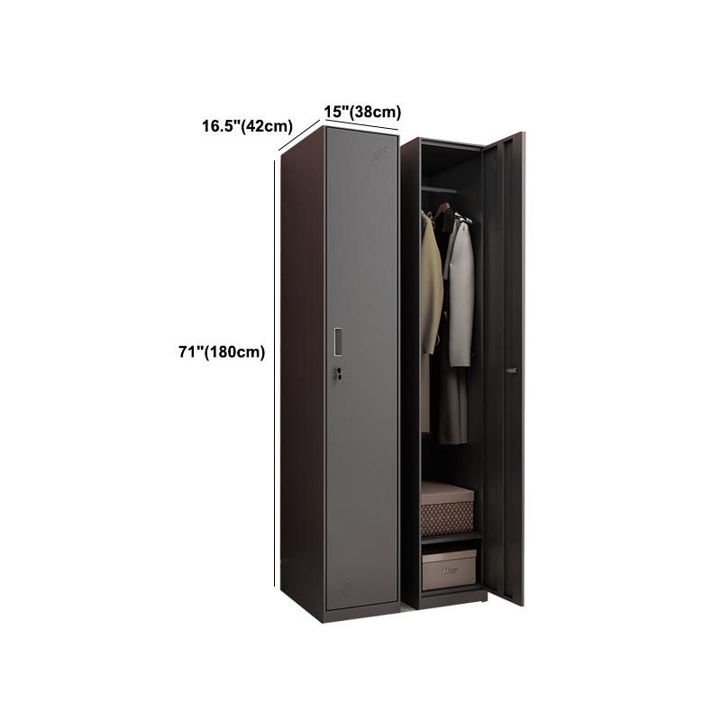 Steel Black Storage Cabinet with Hinged Door Contemporary Indoor Cabinet
