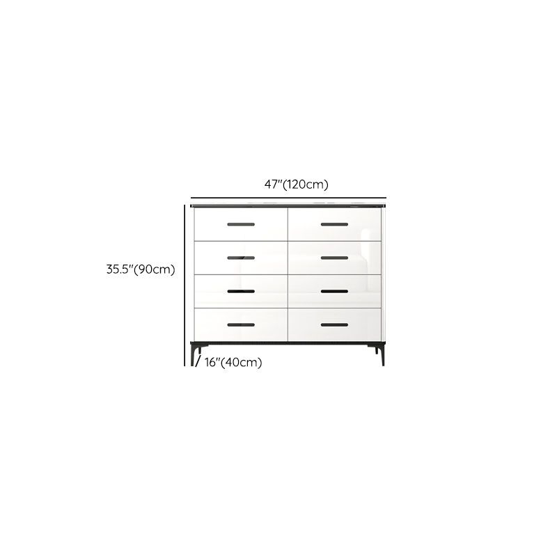 Contemporary Bedroom Storage Chest Stone White Chest with Drawers