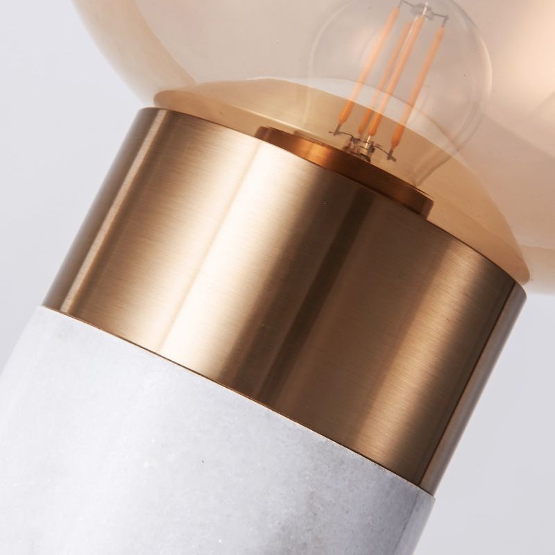 Capsule Shaped Glass Nightstand Lamp Postmodern 1 Bulb Table Light for Bedroom