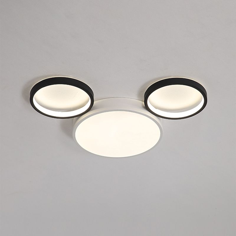 Metal Round Shape Flush Mount Light Kid-Style 3 Lights Flush Ceiling Light