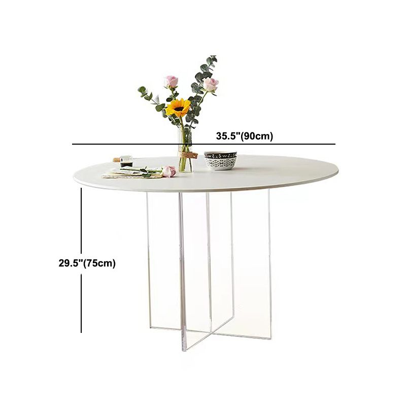 Contemporary White Stone Table Round Dining Table for Kitchen
