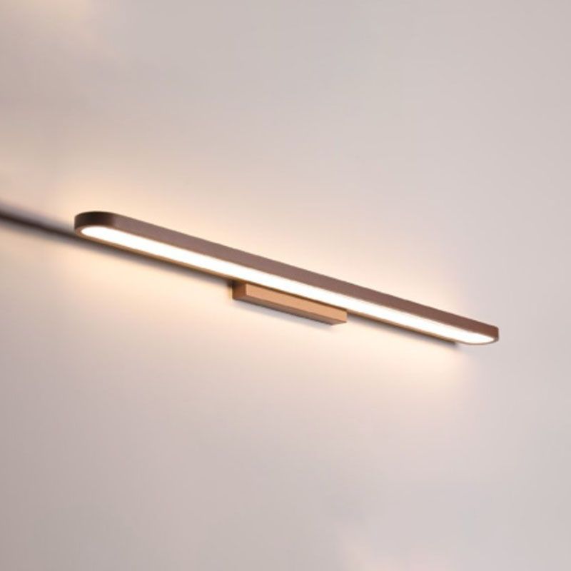 Lineal estilo moderno moderno tocador de tocador 1 luz de espejo LED de luz para el baño en marrón