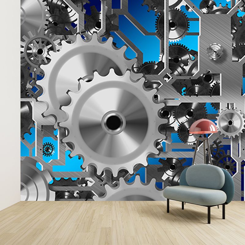 Eco-friendly Wall Mural Wallpaper Metal Gear Photography Sitting Room Wall Mural