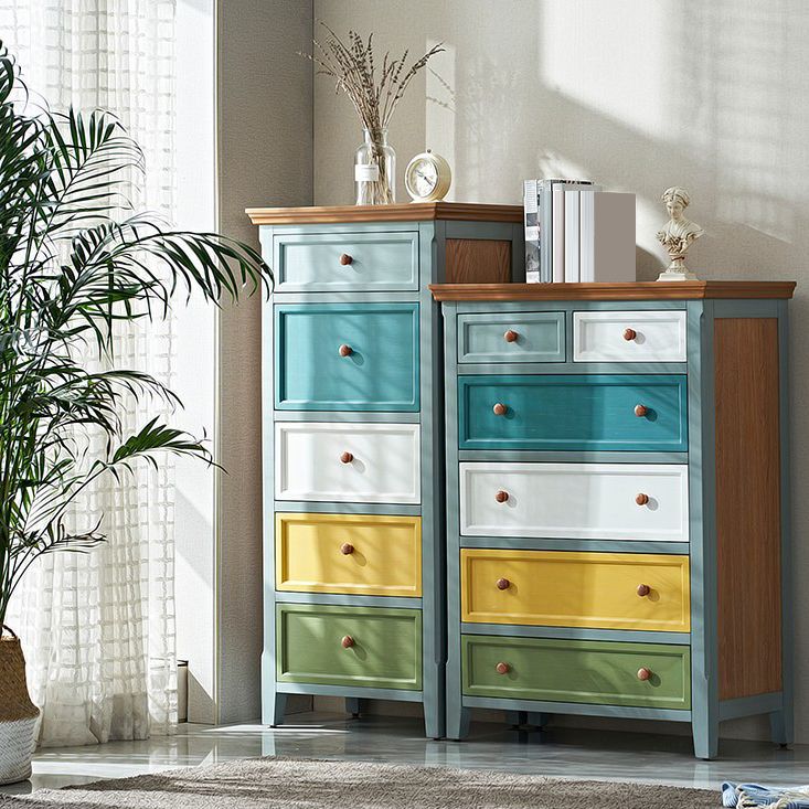 Coastal Storage Chest Solid Wood Storage Chest Dresser , 15.6 Inch Width