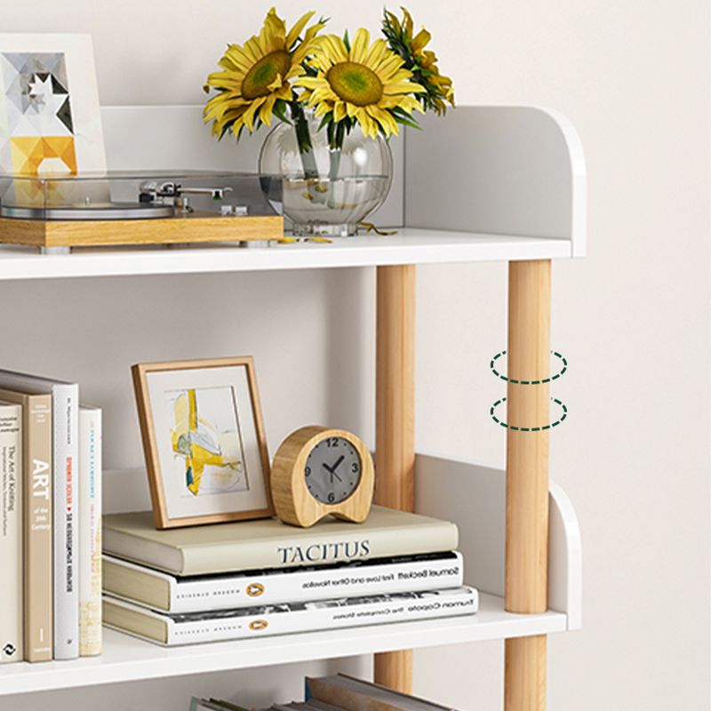 Modern Style Bookshelf Open Back Vertical Engineered Wood Bookcase