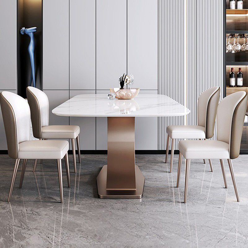 Luxury Sintered Stone Top Dining Set Rectangle 1/4/5/6 Pieces Dining Table with Chairs