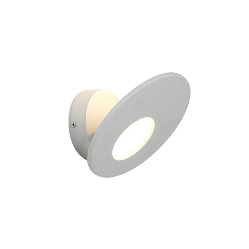 Stile semplicistico Round Acrilic Sconce Sconce Lampada montata a parete integrata in bianco/nero per camera da letto