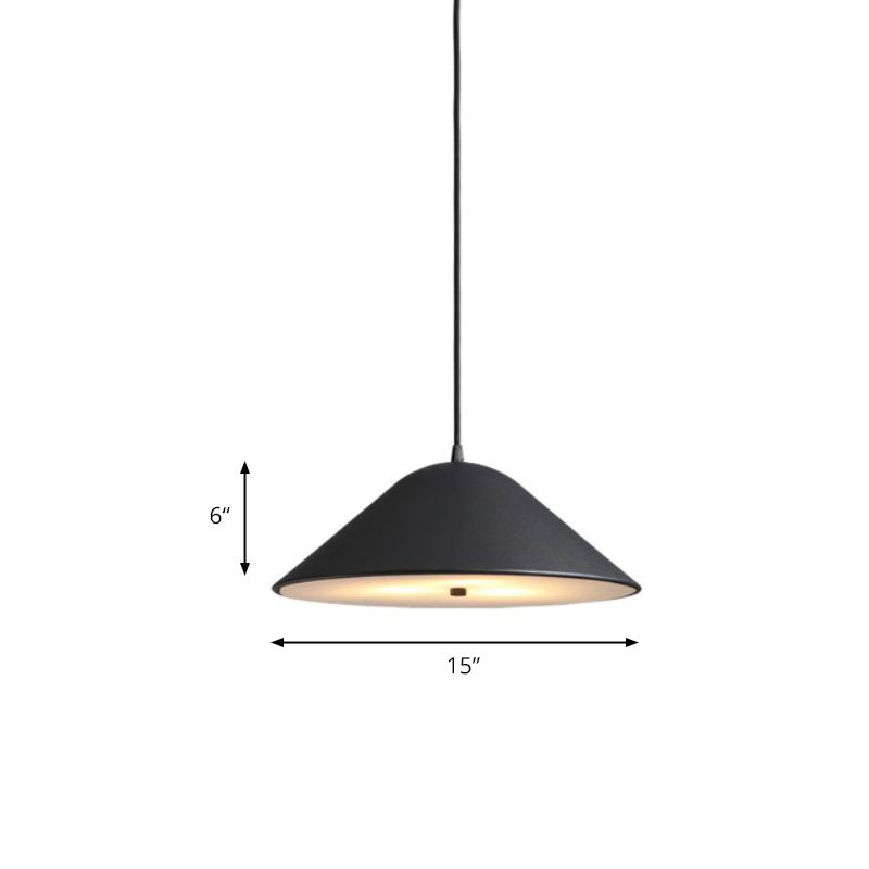 Luz de suspensión cónica de oro rosa negro/pulido mate de negro/pulido Luz de techo de metal moderno 1 Luz de techo de luz para comedor