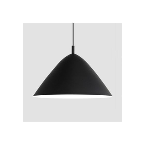 Piramid de estilo simple Luz colgante colgante metálico Monocromo Luz de colgante en negro/gris/blanco para sala de estudio