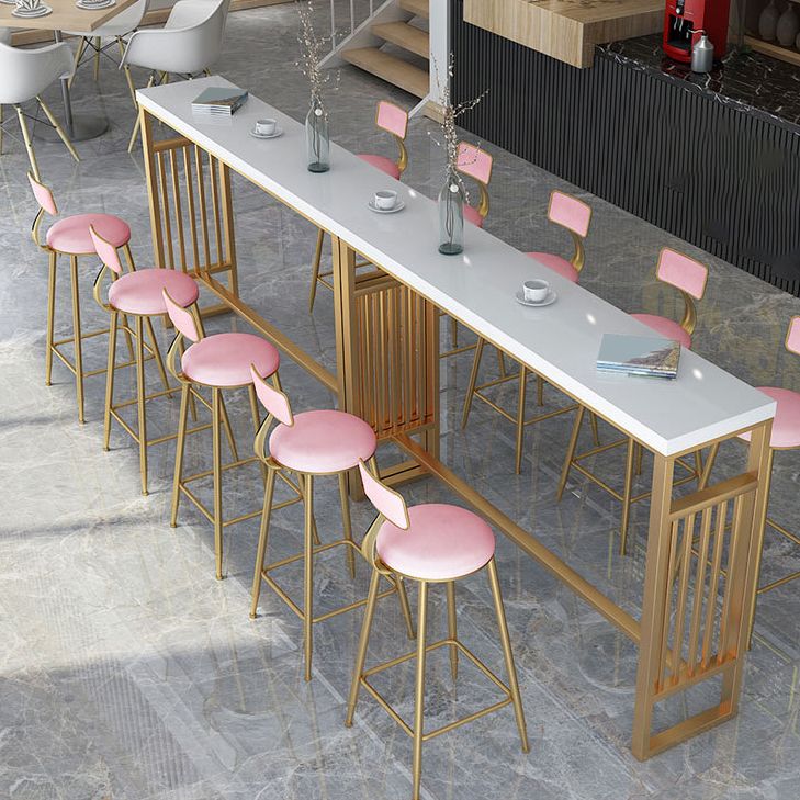 Industrial Metal Bar Stools Armless Backrest Barstool with Cushion