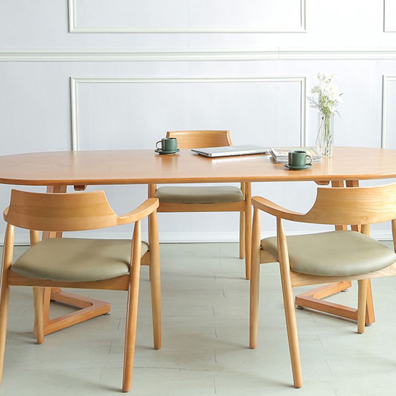 Simplicity Oval Top Restaurant Table Solid Wood Dining Table for Dining Room