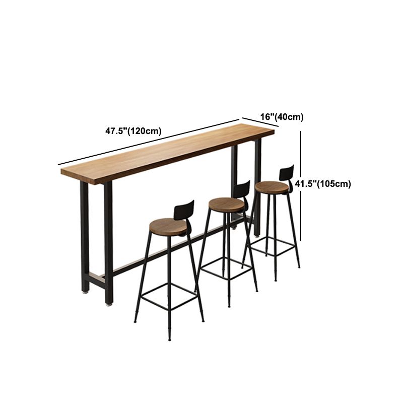 Solid Wood Pub Table Modern Bar Height Rectangle Bar Table for Indoor