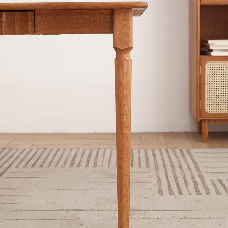 Table à manger rectangulaire moderne en bois massif de cerisier avec 4 pieds pour restaurant