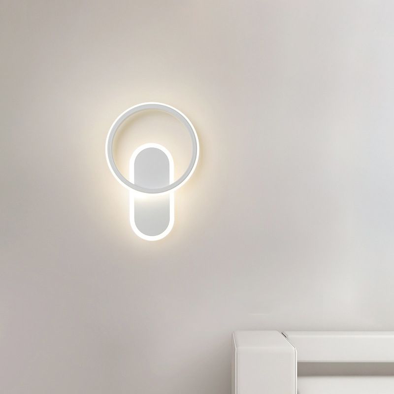 Single Modernism White Wall Mounted Sconce LED Statement Wall Light