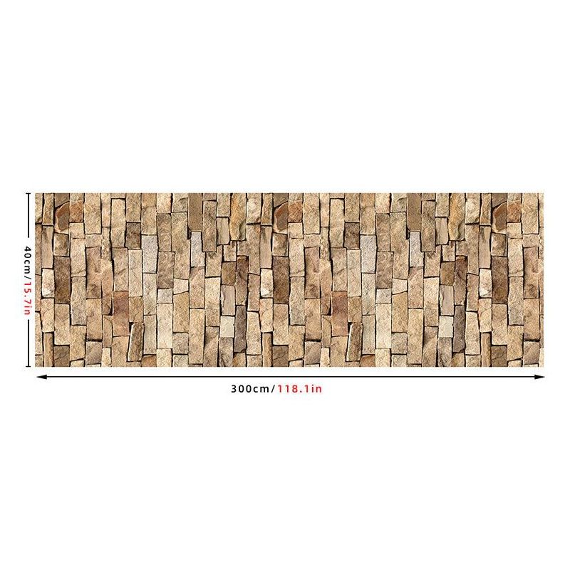 Rouleau de papier peint en brique de Style campagnard, décoration murale auto-adhésive de couleur foncée pour salle de bains