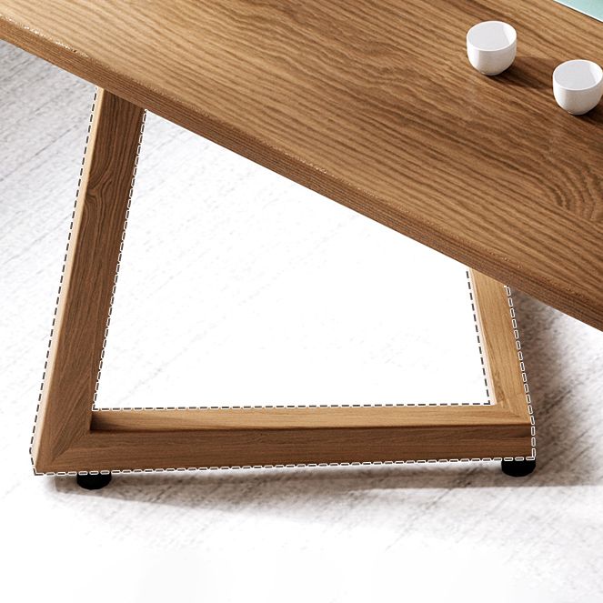 Mesa de comedor moderna con forma rectangular, mesa fija de color madera con madera