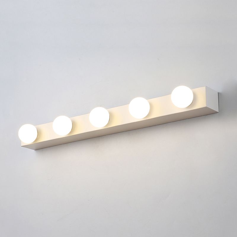 Finitura nera/bianca Open Bulb Vanity Lighting Freeture Minalismo Stile 4/5 teste Luce a parete in metallo per bagno