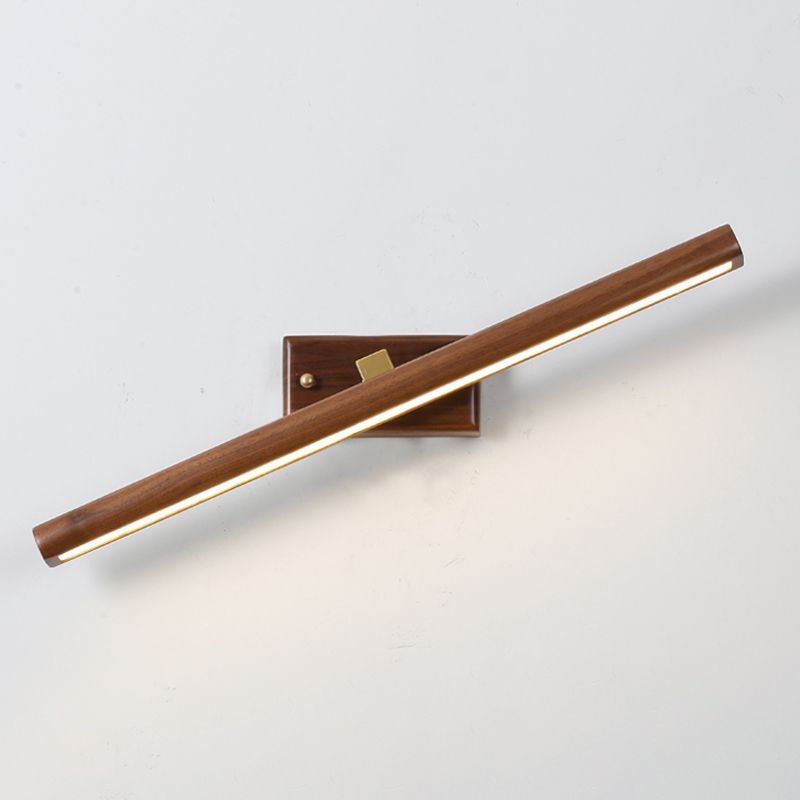 1 Light Tubular Vanity Wall Lights Modern Style Wood Vanity Mirror Lights