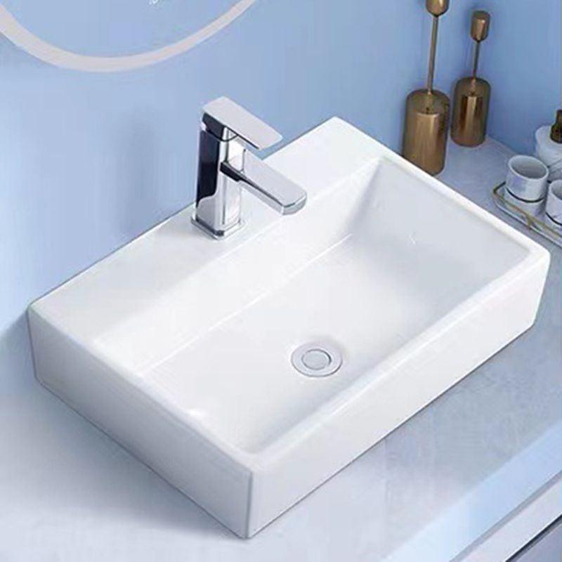 Modern Vessel Bathroom Sink Porcelain White Wash Stand for Bathroom