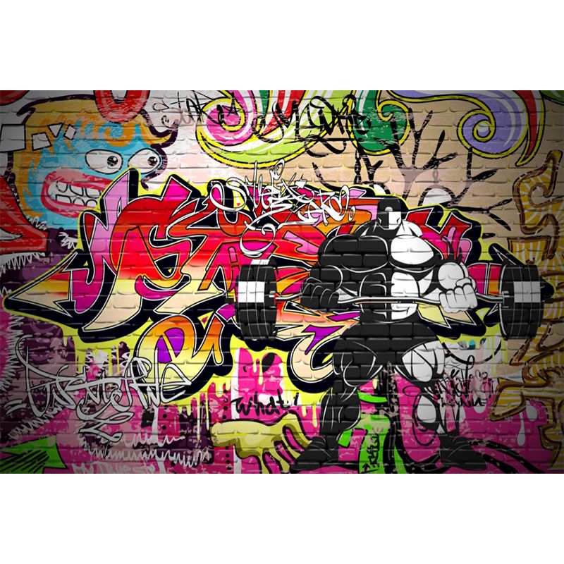 Moderne Graffiti-Wandverkleidung, mehrfarbige Street-Art-Wanddekoration für Schlafzimmer