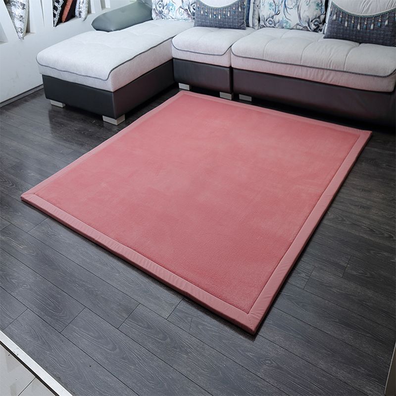 Minimalist Plain Shag Rug Polyester Indoor Carpet Non-Slip Backing Area Carpet for Living Room