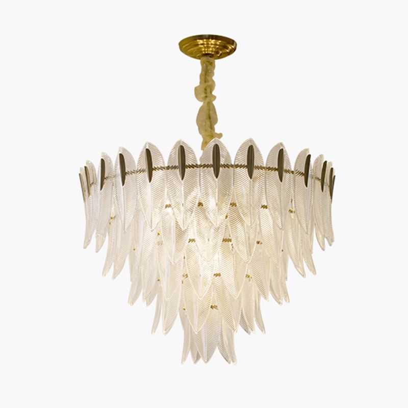 Contemporary Style Unique Shape Pendant Lights Glass Chandelier Lights in Gold