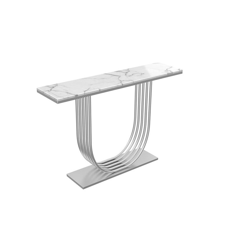Glam Marble Console Table Rectangle Console Accent Table for Hall
